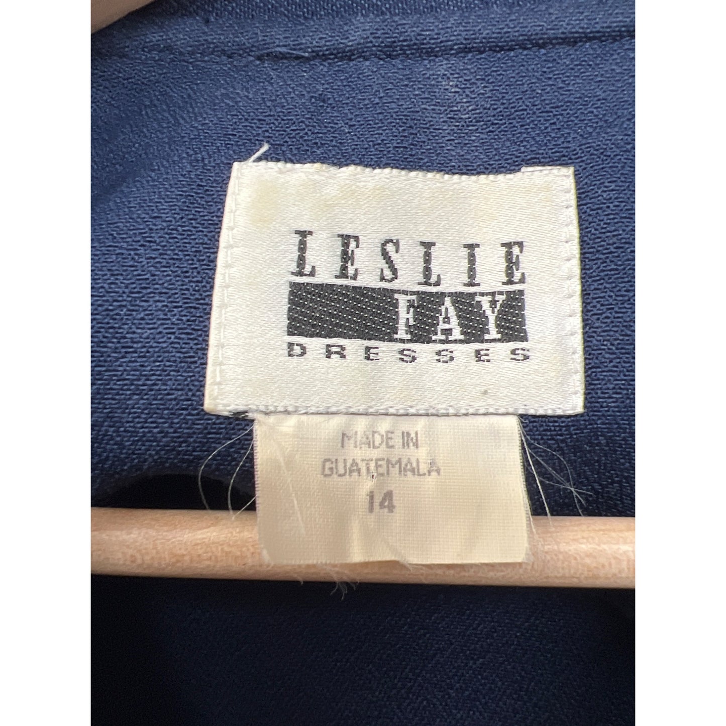 Leslie Fay Vintage Navy Suit Skirt Set with Gold Beading