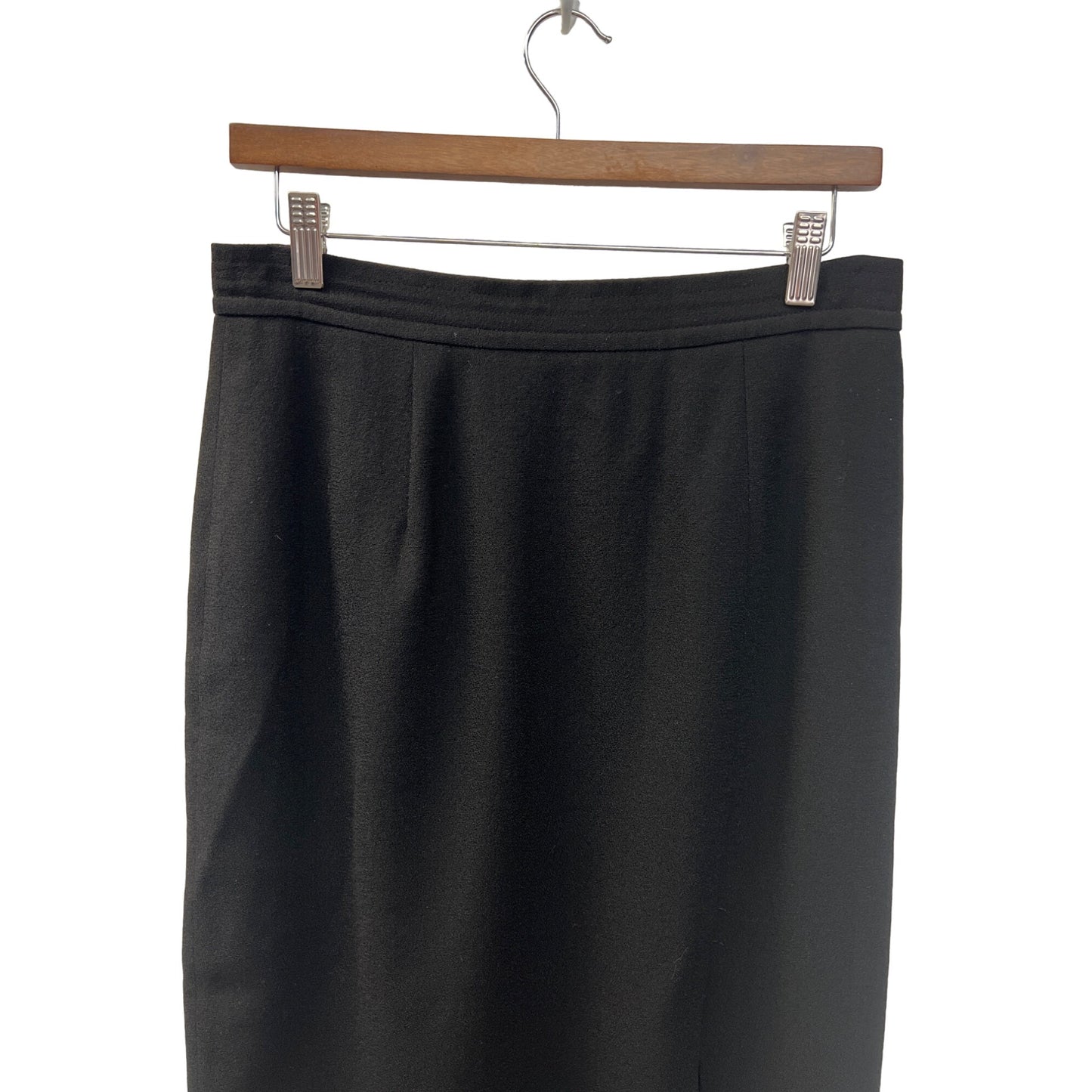 JH Collectibles Vintage Black Wool Pencil Midi Skirt
