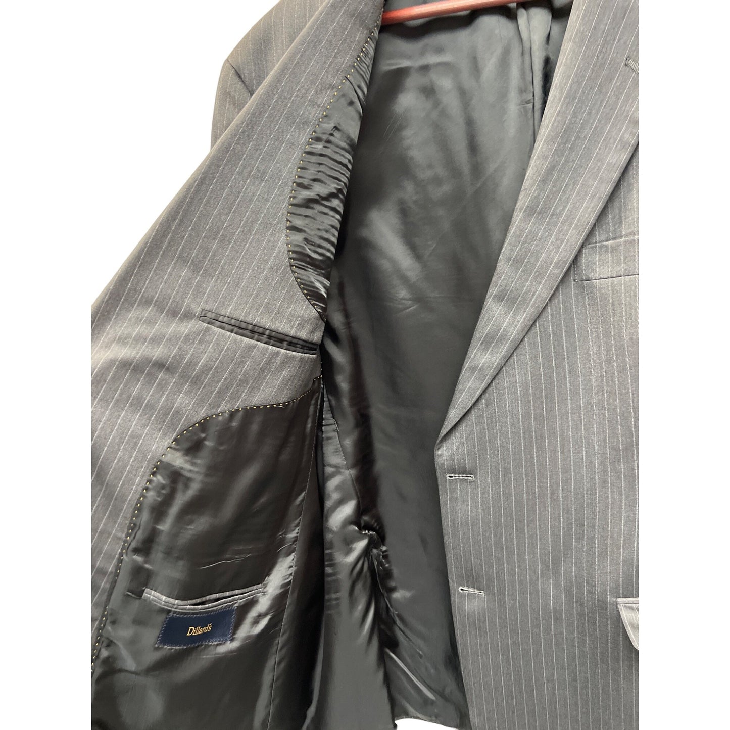 Gold Trumpeter Hart Schaffner Marx Gray Pinstripe Blazer Sports Coat