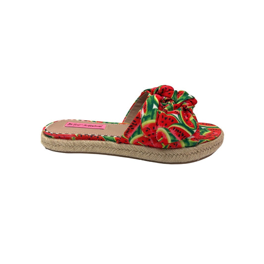 Betsy Johnson NWT Jazzy Red Watermelon Sandal Slides