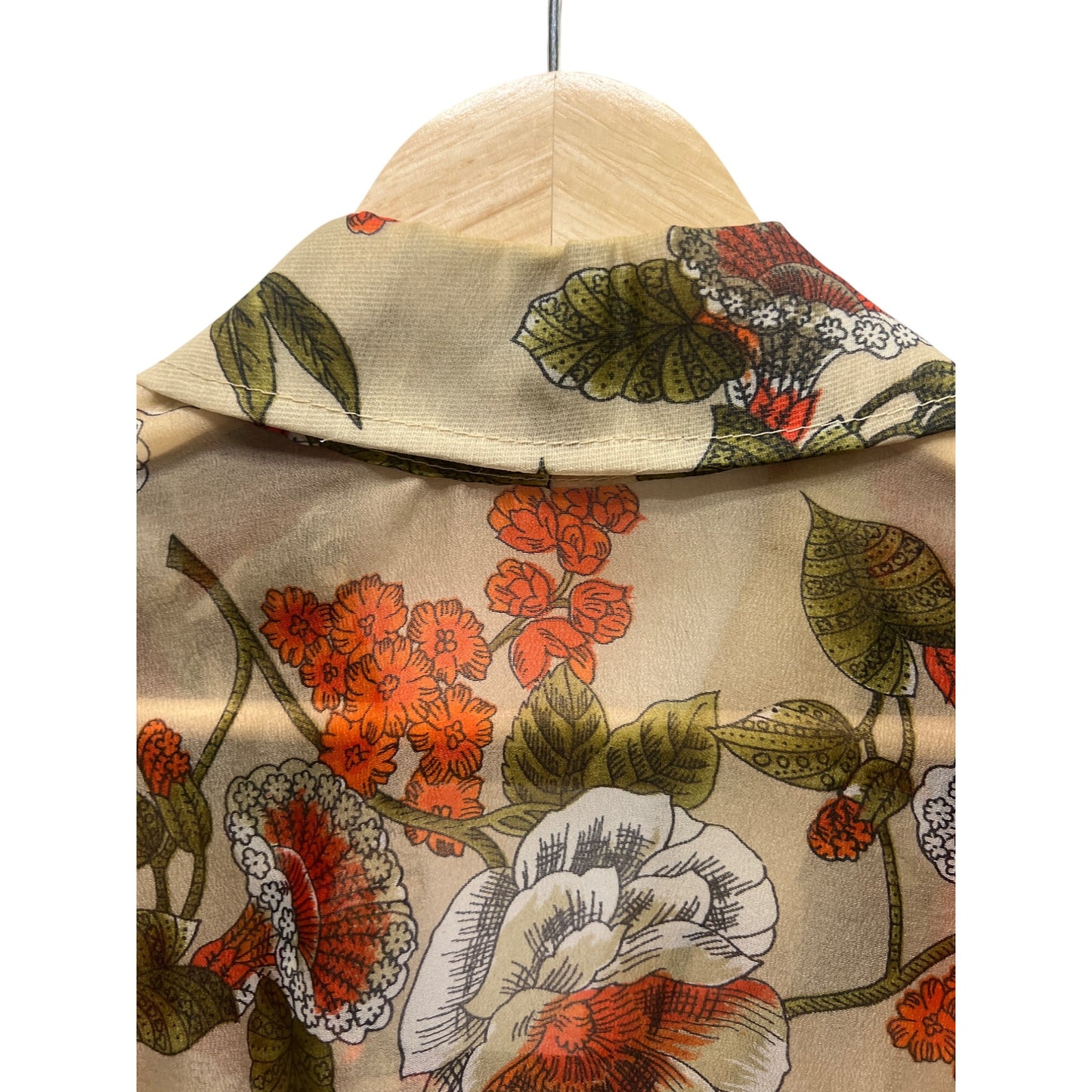 Unbranded Vintage 70's Groovy Sheer Chiffon Floral Blouse