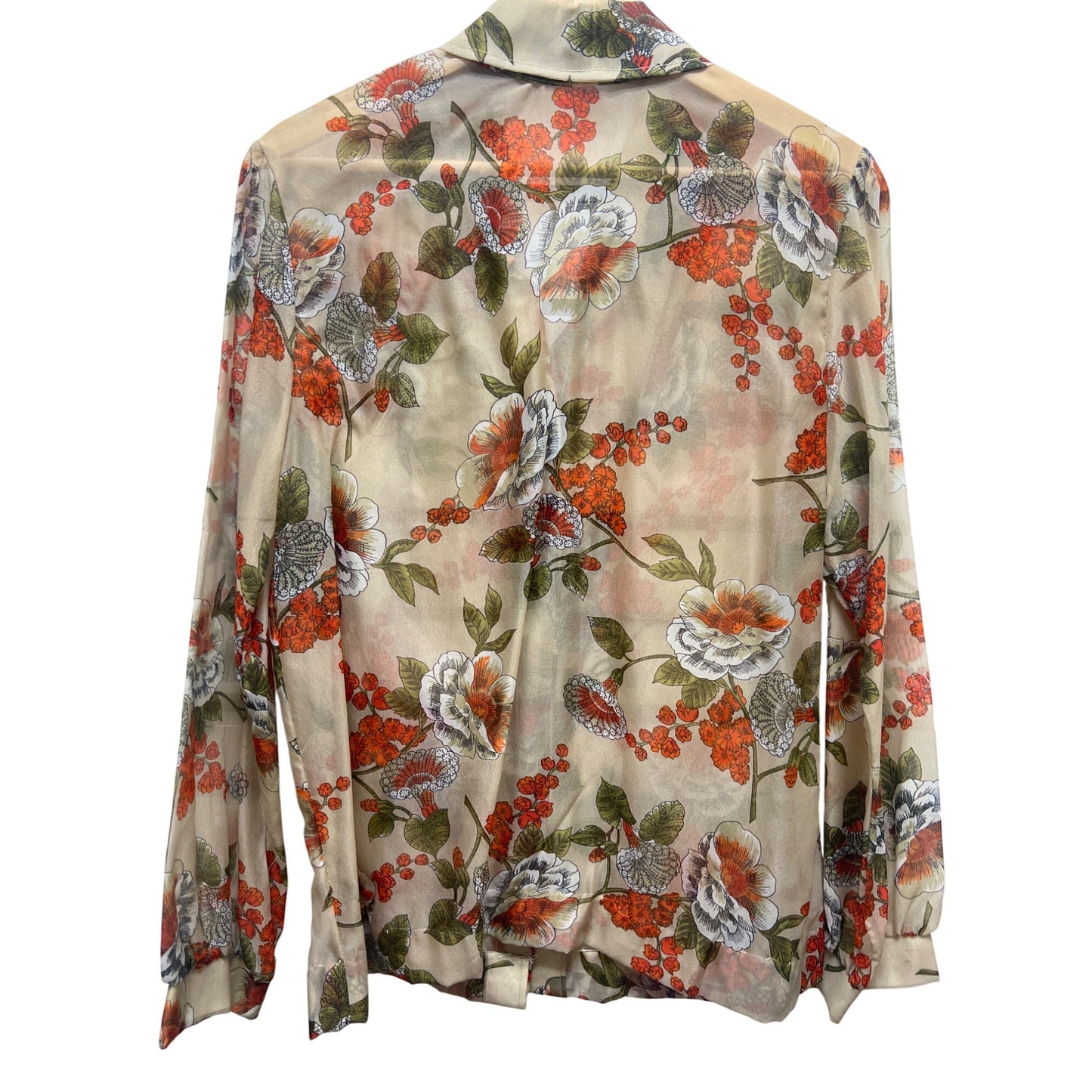 Unbranded Vintage 70's Groovy Sheer Chiffon Floral Blouse