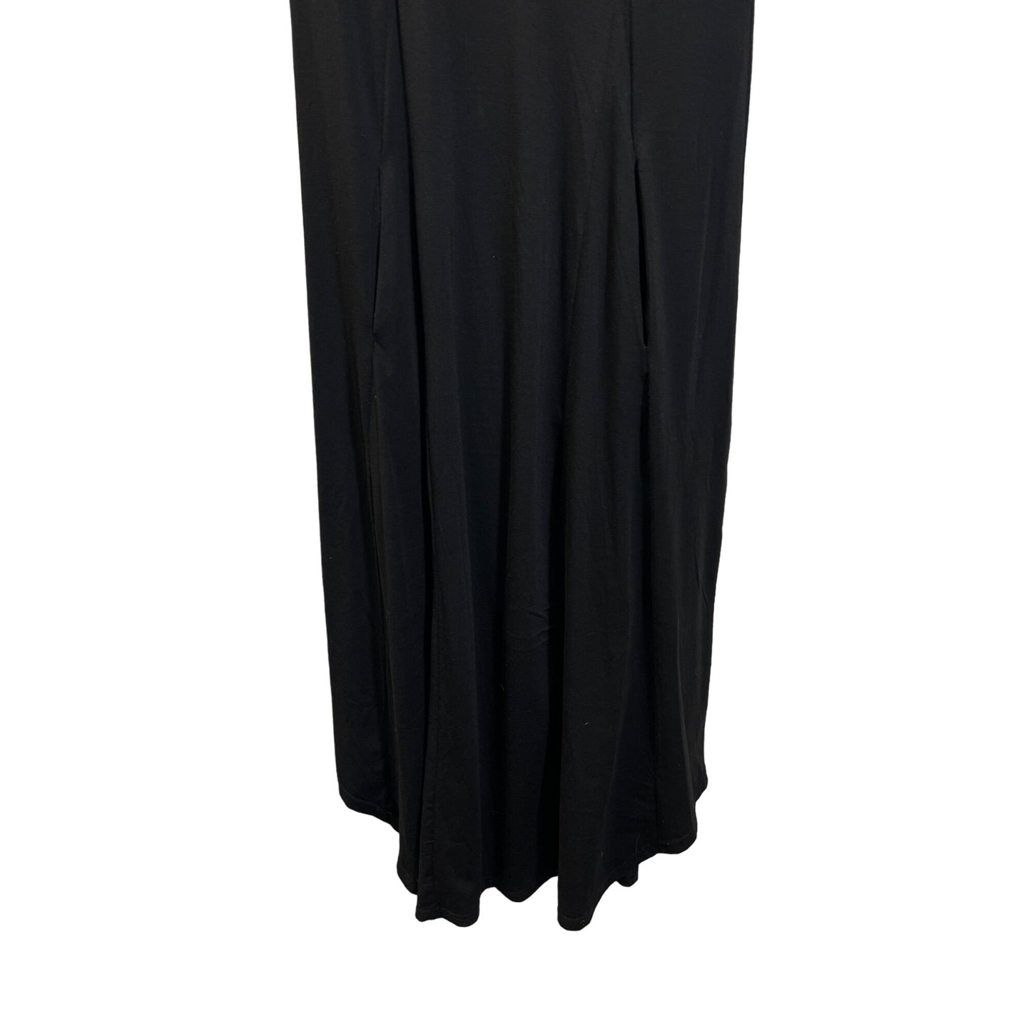 Misslook Long Black Soft Jersey Knit Asymmetrical Hem Maxi Dress