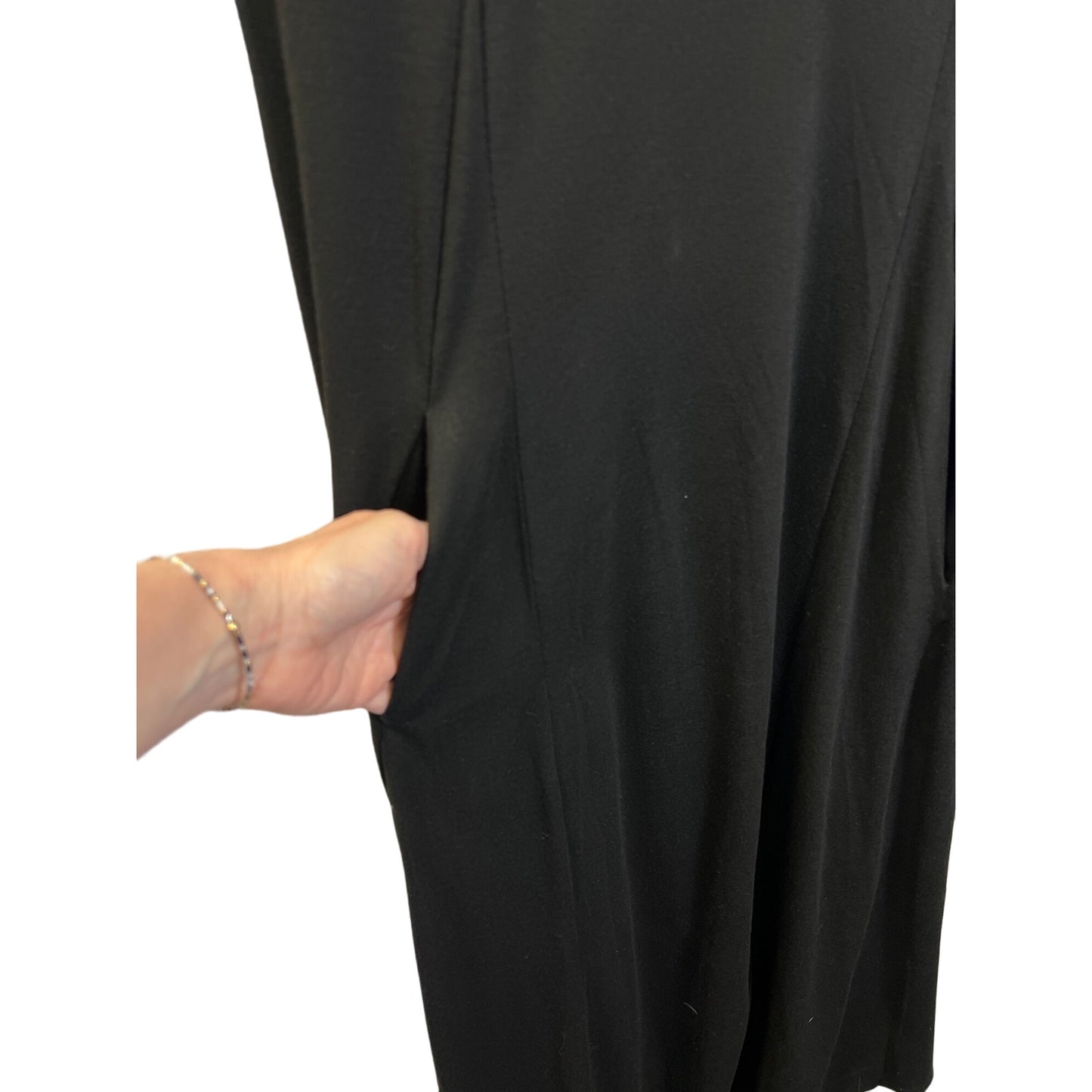 Misslook Long Black Soft Jersey Knit Asymmetrical Hem Maxi Dress