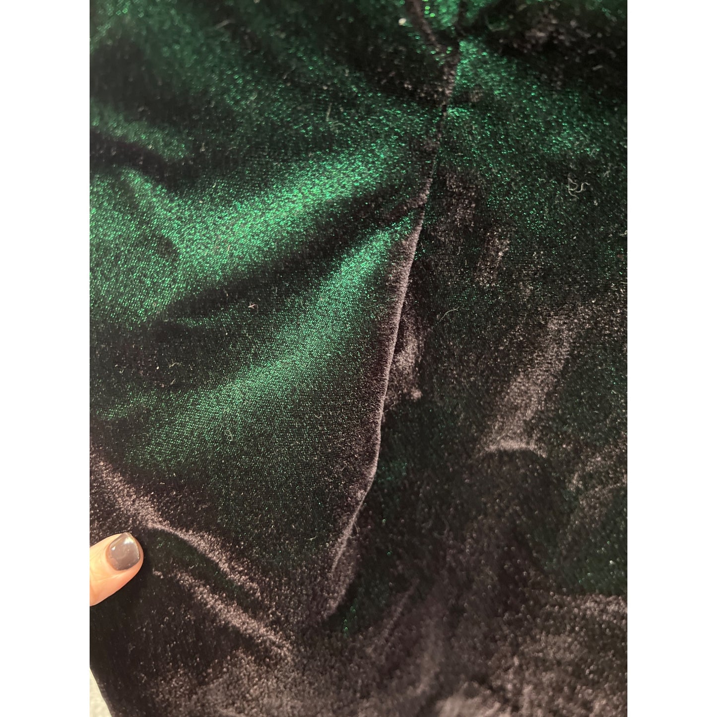 Do You Love Me Vintage 80's Emerald Green Iridescent Velvet Cocktail Evening Dress