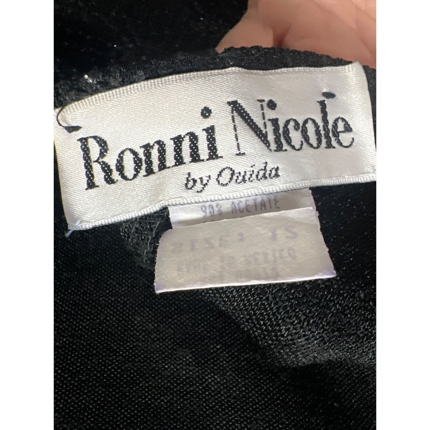 Ronni Nicole by Ouida Vintage 90's Black Sparkle Stretch Cocktail Dress