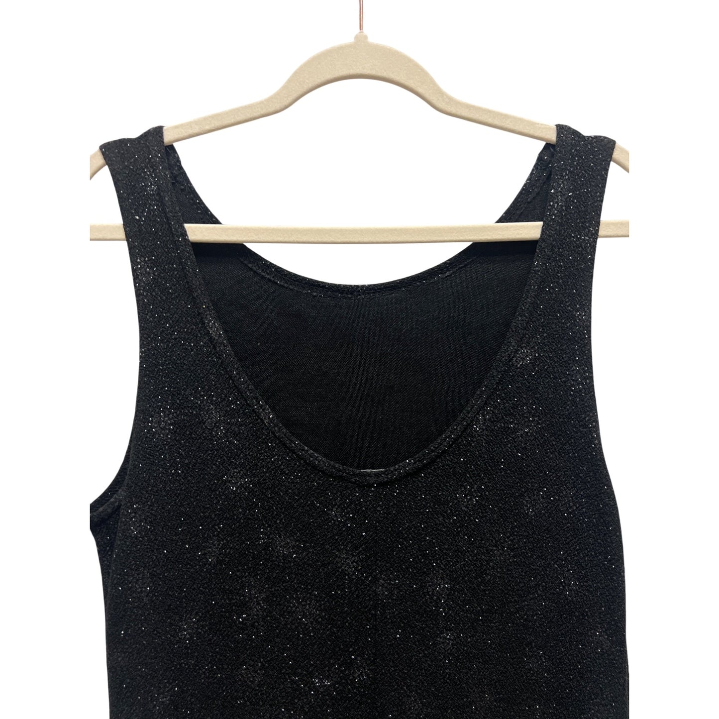 Ronni Nicole by Ouida Vintage 90's Black Sparkle Stretch Cocktail Dress