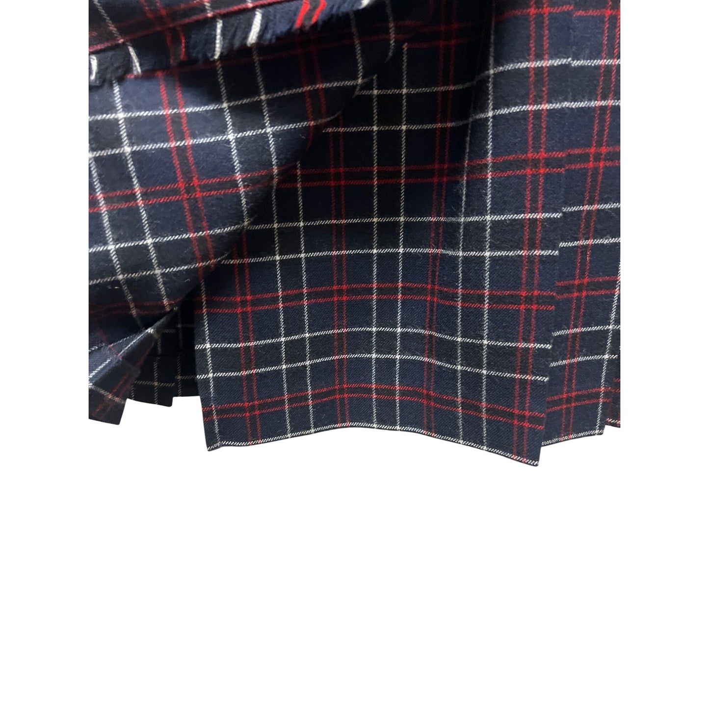 David Brooks Ltd Vintage Black, Blue and Red Pleated Wool Maxi Skirt