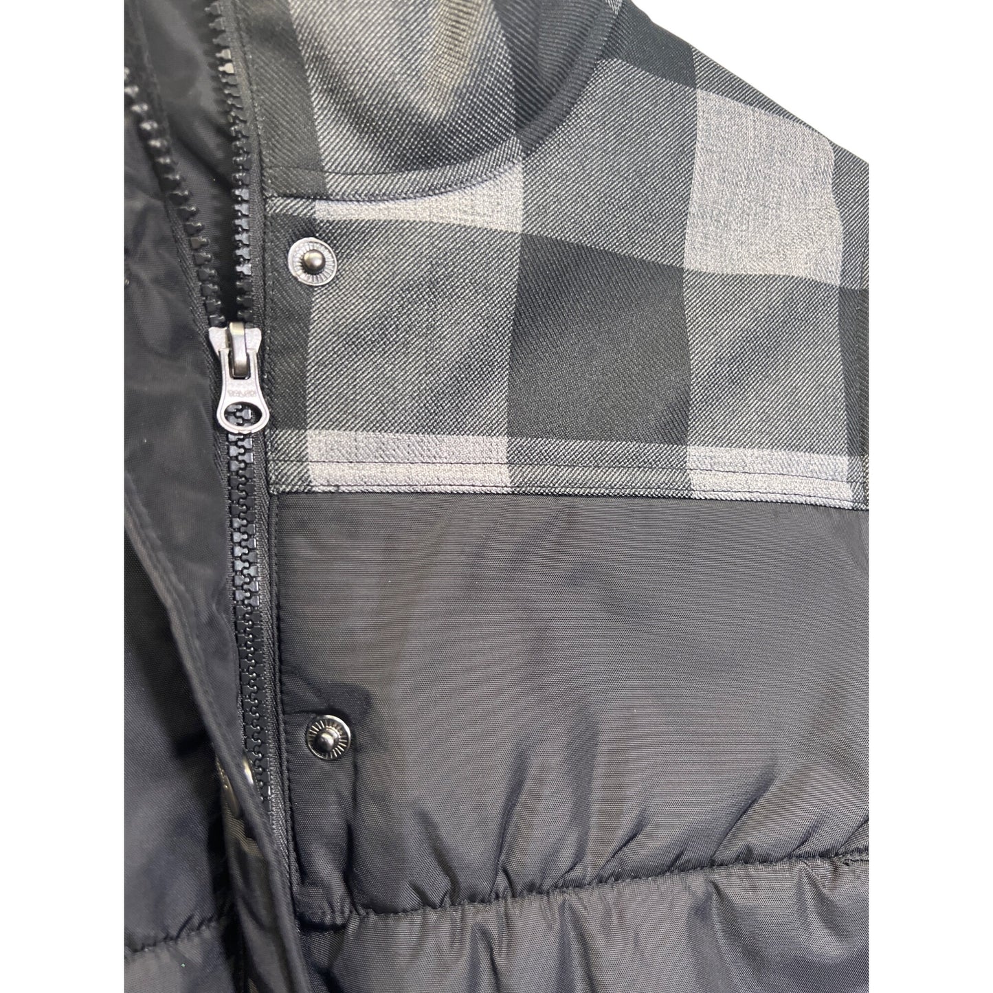Eddie Bauer Buffalo Plaid and Black Ski Puffer Jacket