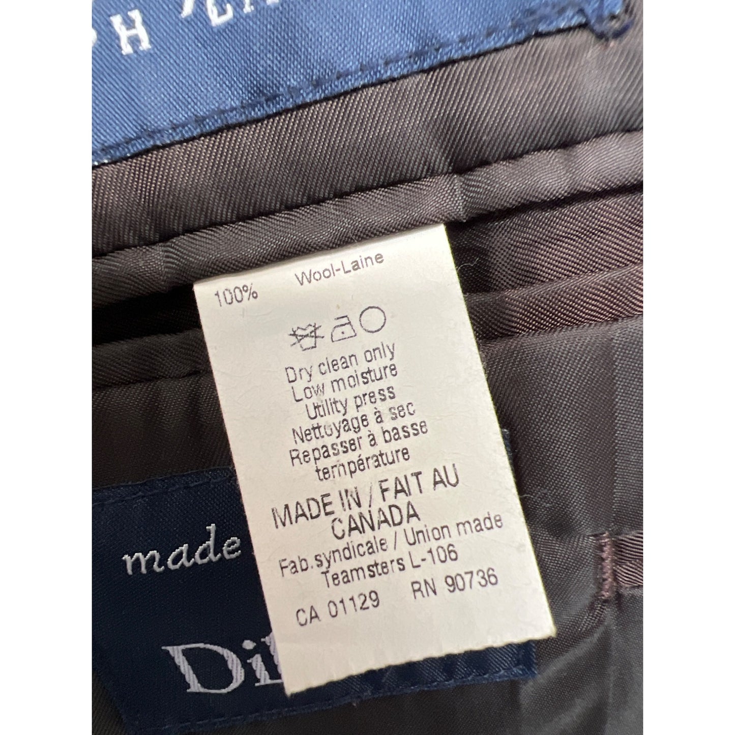 RALPH Ralph Lauren Gray and Navy Plaid 100% Wool Blazer