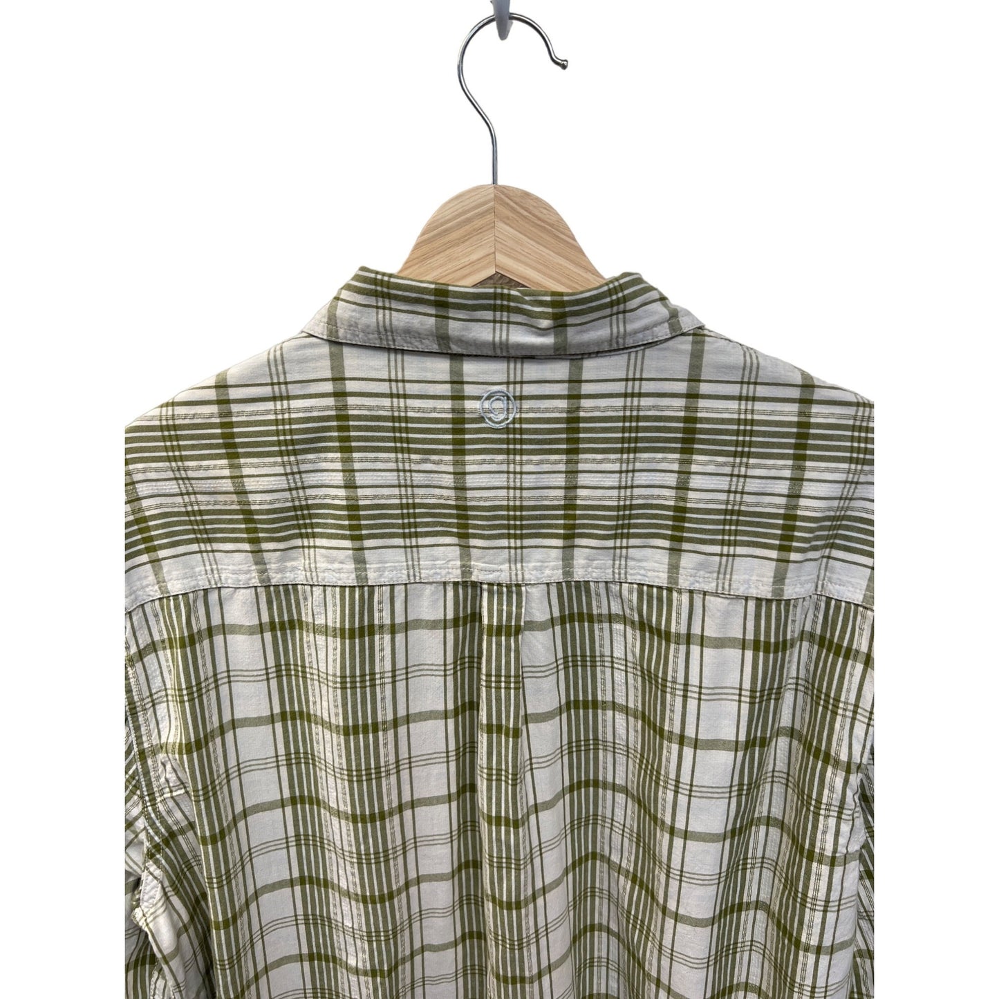 Gramicci Green and White Plaid Long Sleeve Button Down Shirt