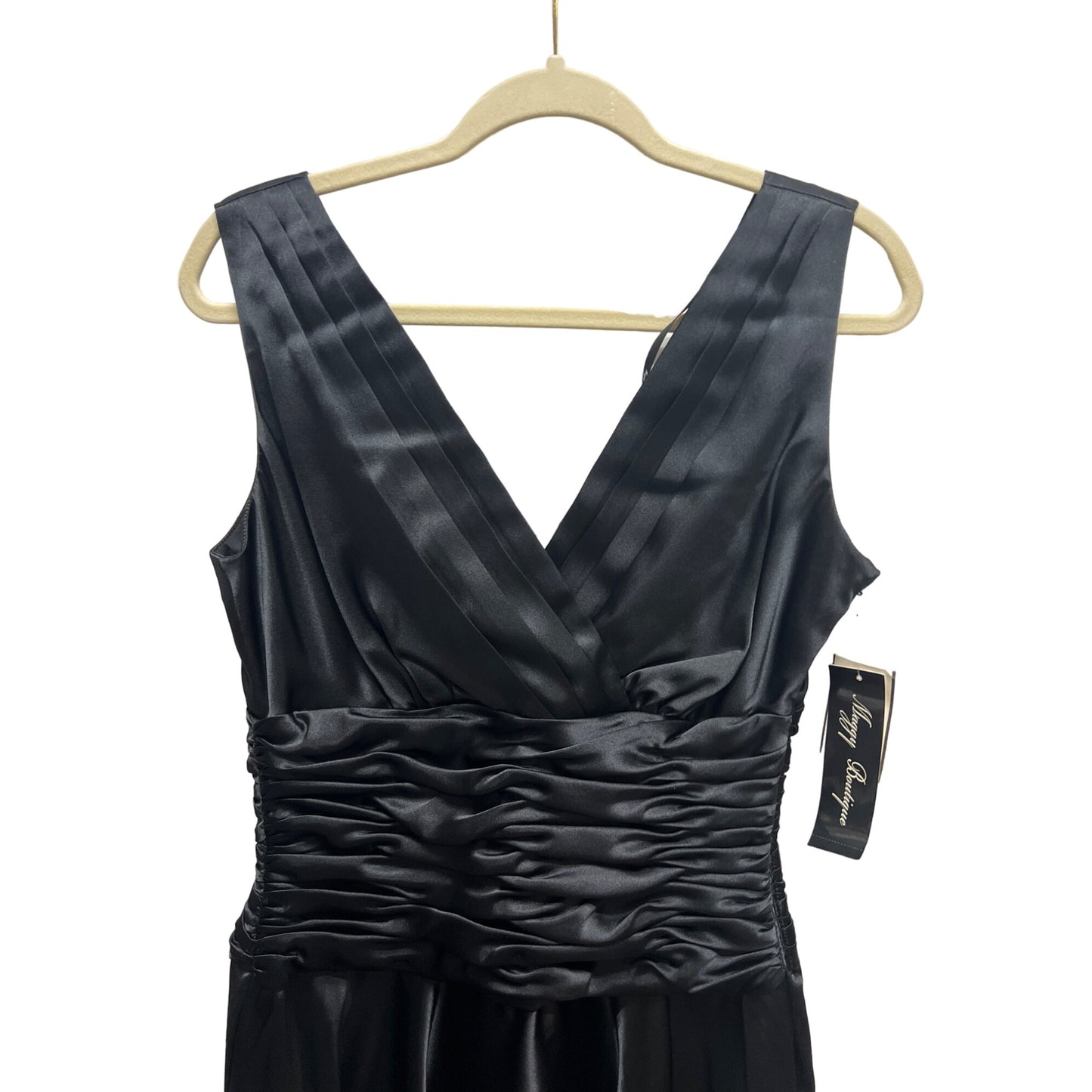 Maggy Boutique Vintage 90's Black Satin Fit & Flare Special Occasion Dress