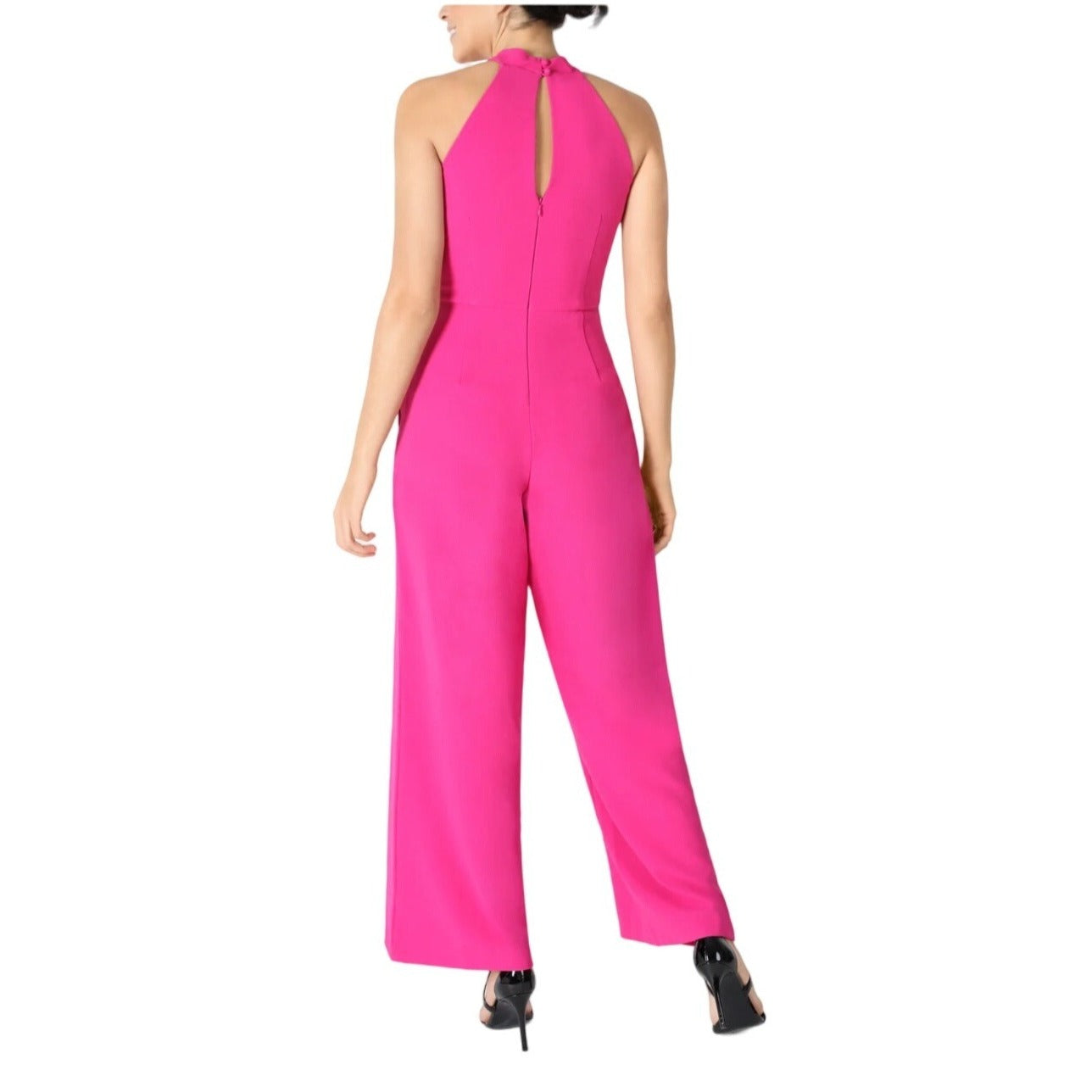 Julia Jordan NWT Knot Neck Neon Pink Halter Jumpsuit