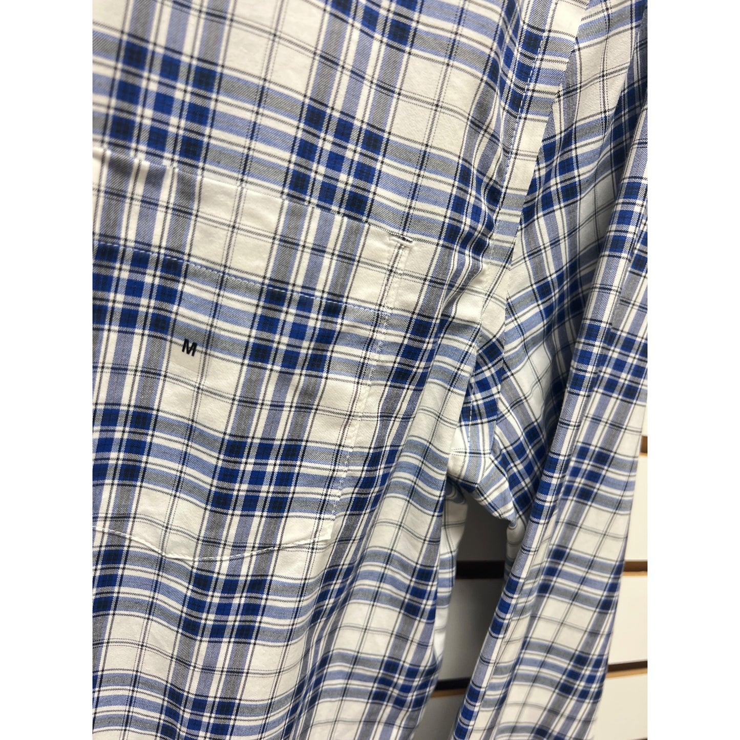 Express NWT Blue & White Plaid Button Down Shirt