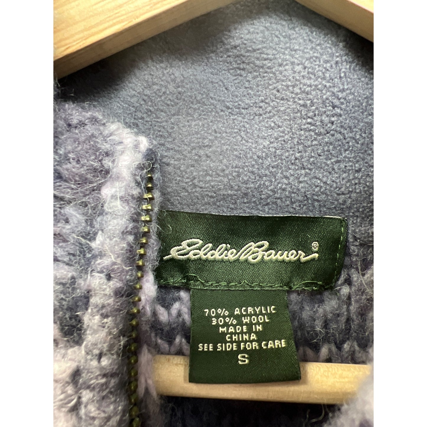 Eddie Bauer Full Zip Purple Marled Cardigan Sweater