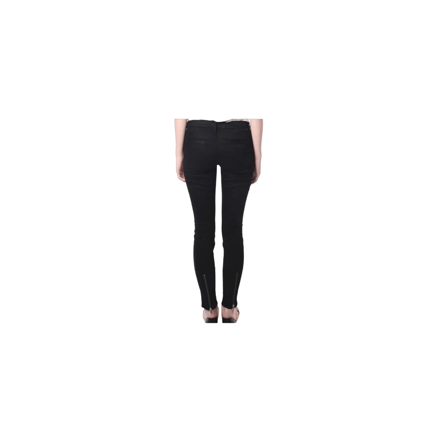 Freja Mother Welt Zip Muse Black Skinny Jeans with Ankle Zip