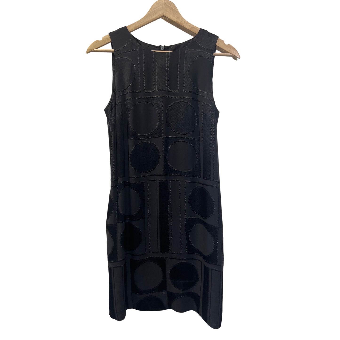 Banana Republic Black Silk Mod Large Polka Dot Circle Shift Dress