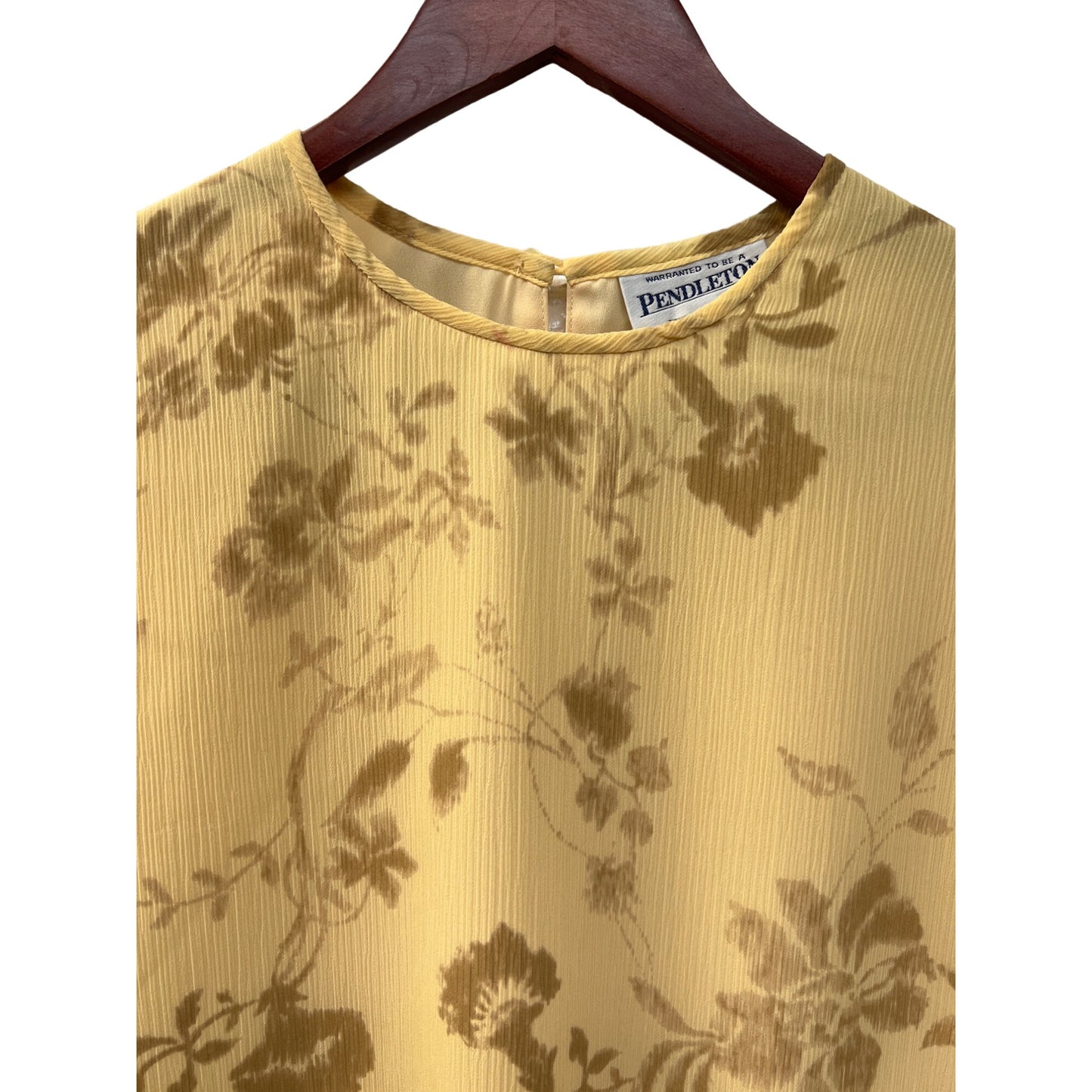 Pendleton 90's Vintage Yellow Floral Short Sleeve Blouse