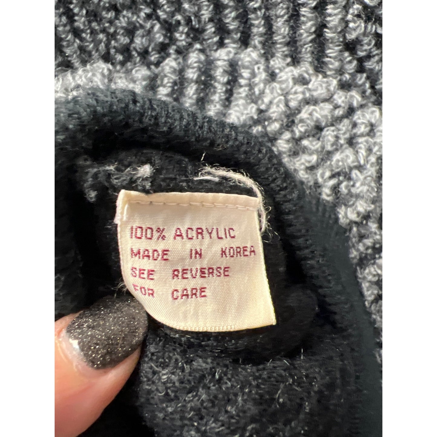 Midway Vintage 80's Quarter Zip Textured Sweater with Leather Trim