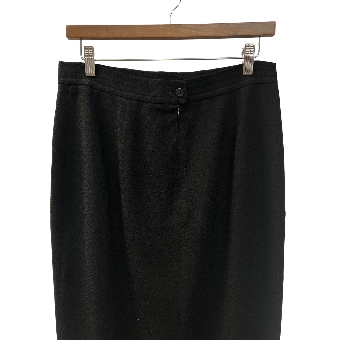 JH Collectibles Vintage Black Wool Pencil Midi Skirt