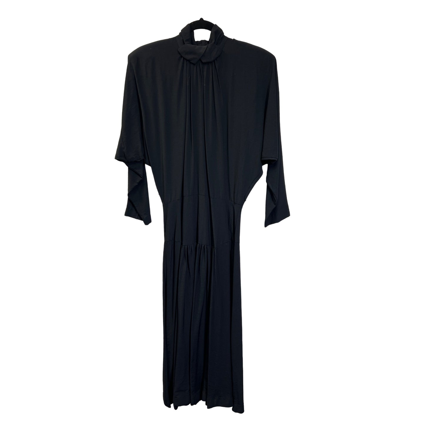 ED Michaels Vintage 80's Black Mock Neck Fit and Flare Maxi Dress