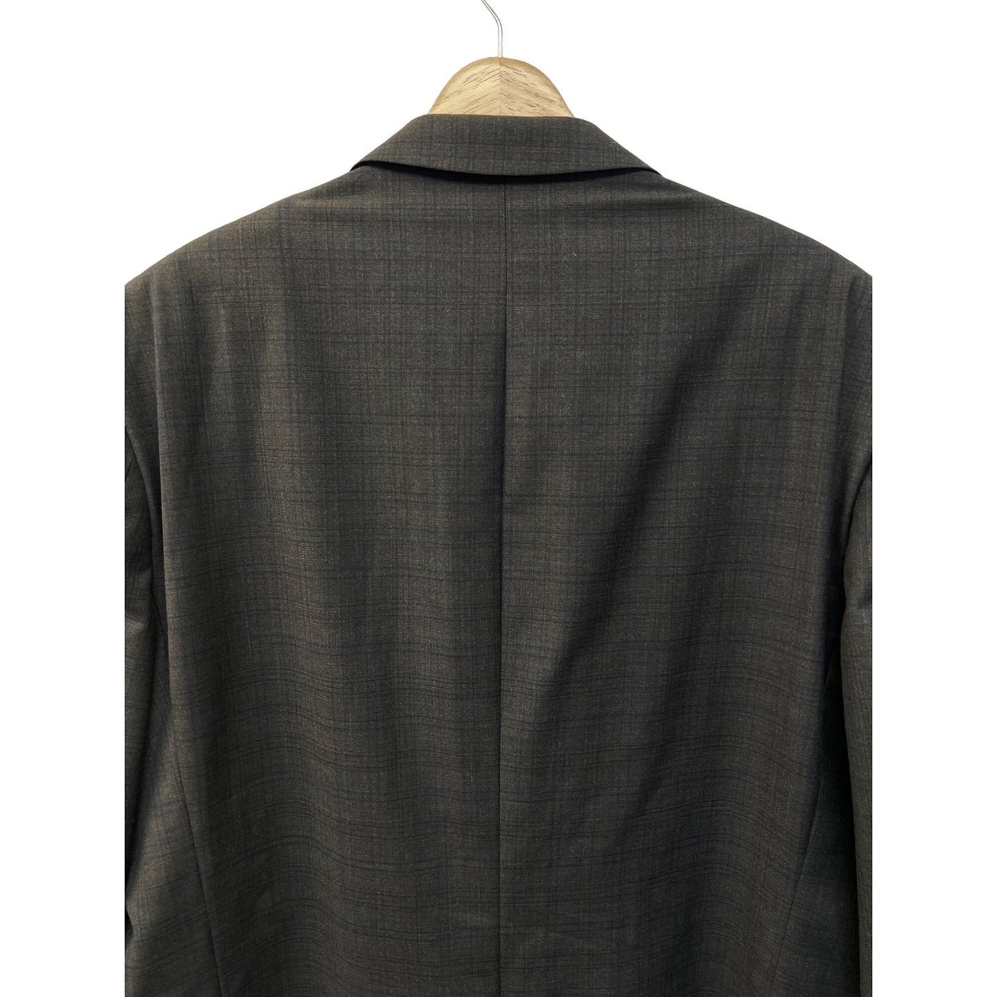RALPH Ralph Lauren Gray and Navy Plaid 100% Wool Blazer