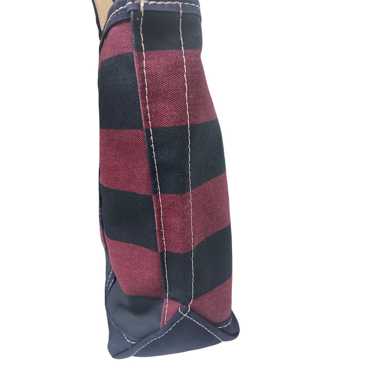 L.L. Bean Vintage Navy & Red Striped Boat & Tote Canvas Bag