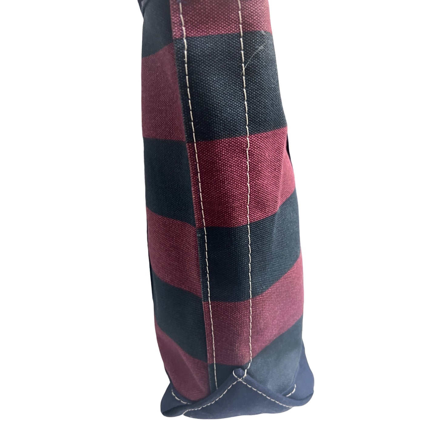 L.L. Bean Vintage Navy & Red Striped Boat & Tote Canvas Bag