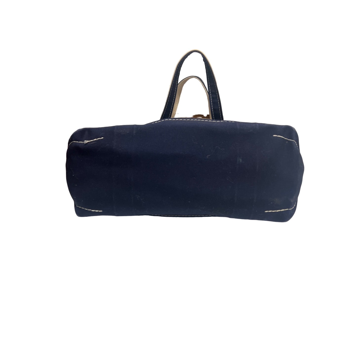 L.L. Bean Vintage Navy & Red Striped Boat & Tote Canvas Bag