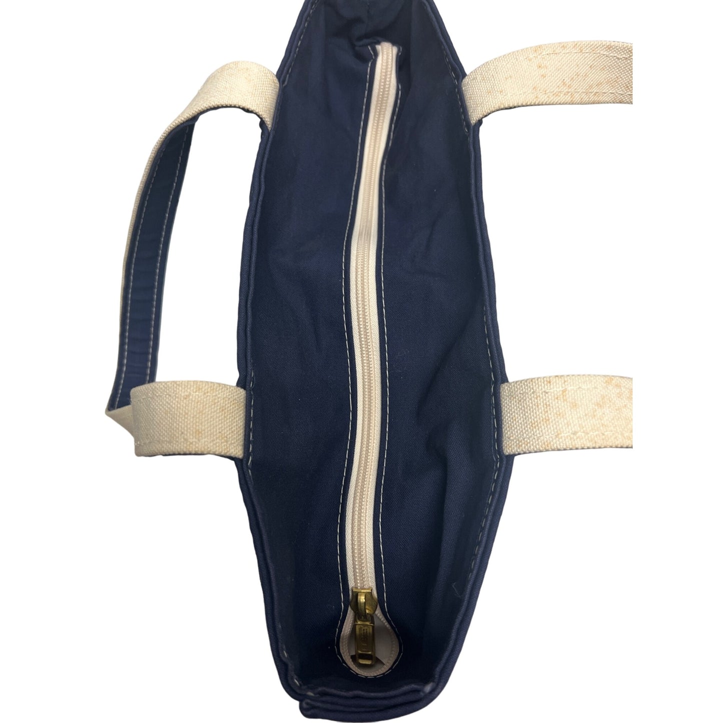 L.L. Bean Vintage Navy & Red Striped Boat & Tote Canvas Bag