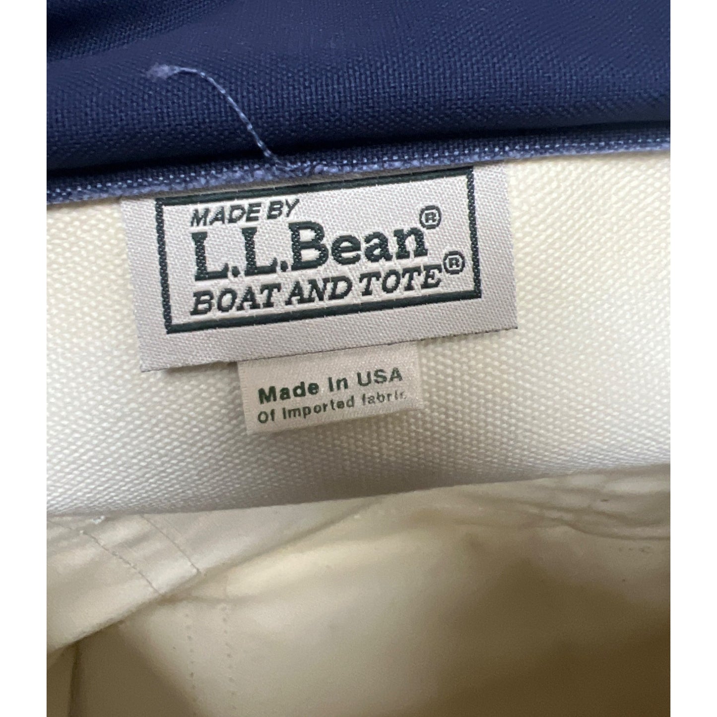 L.L. Bean Vintage Navy & Red Striped Boat & Tote Canvas Bag