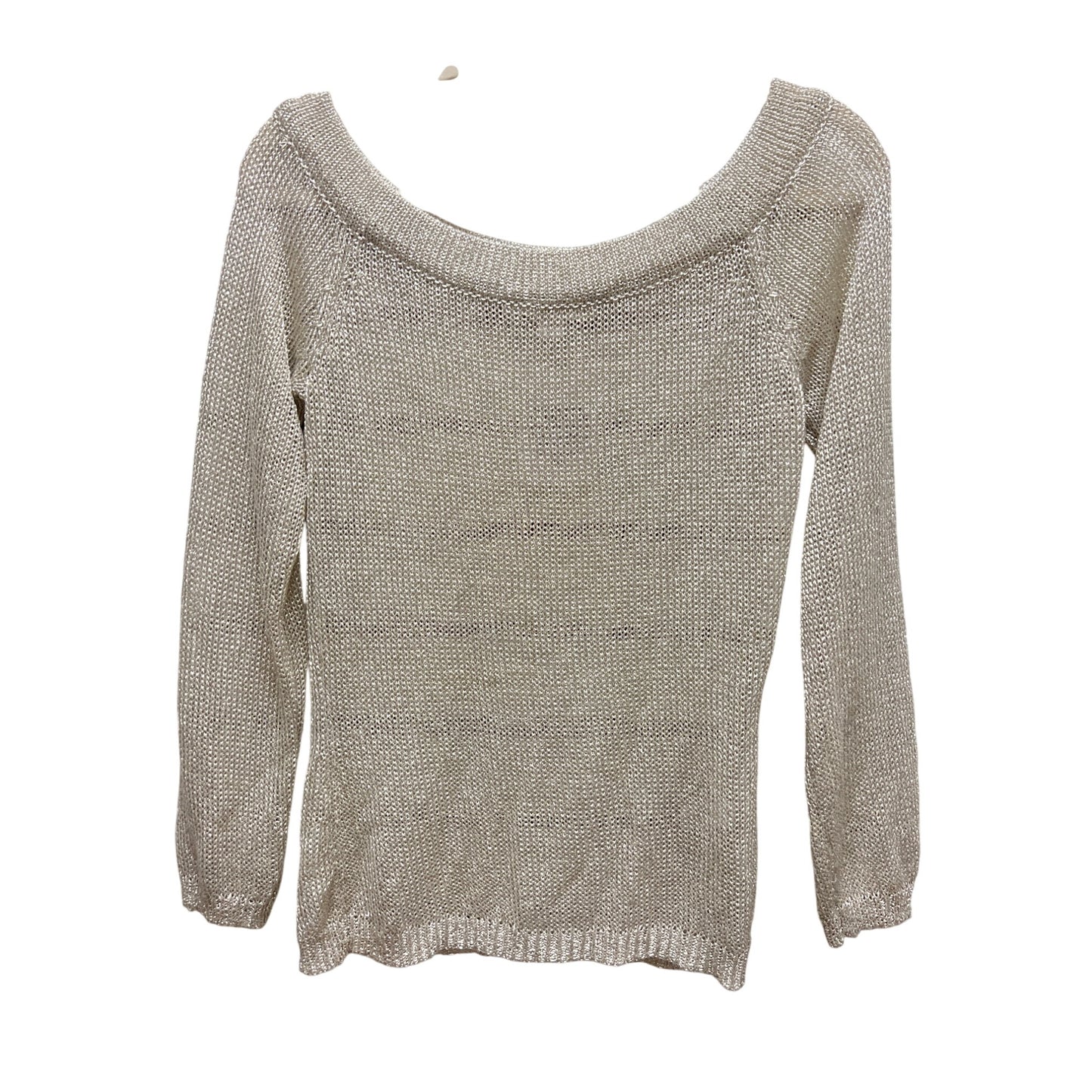Boston Proper NWT Gold Metallic Wide Knit Boat Neck Sweater