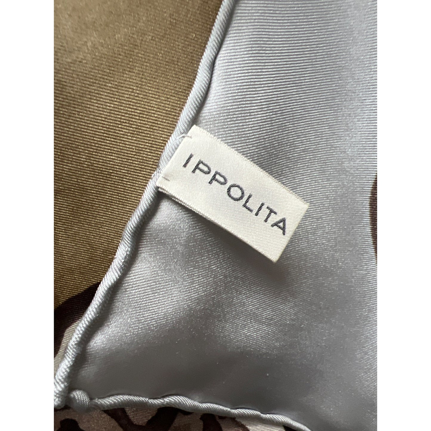 Ippolita Gray & Taupe Silk Abstract Sculpture Artwork Scarf