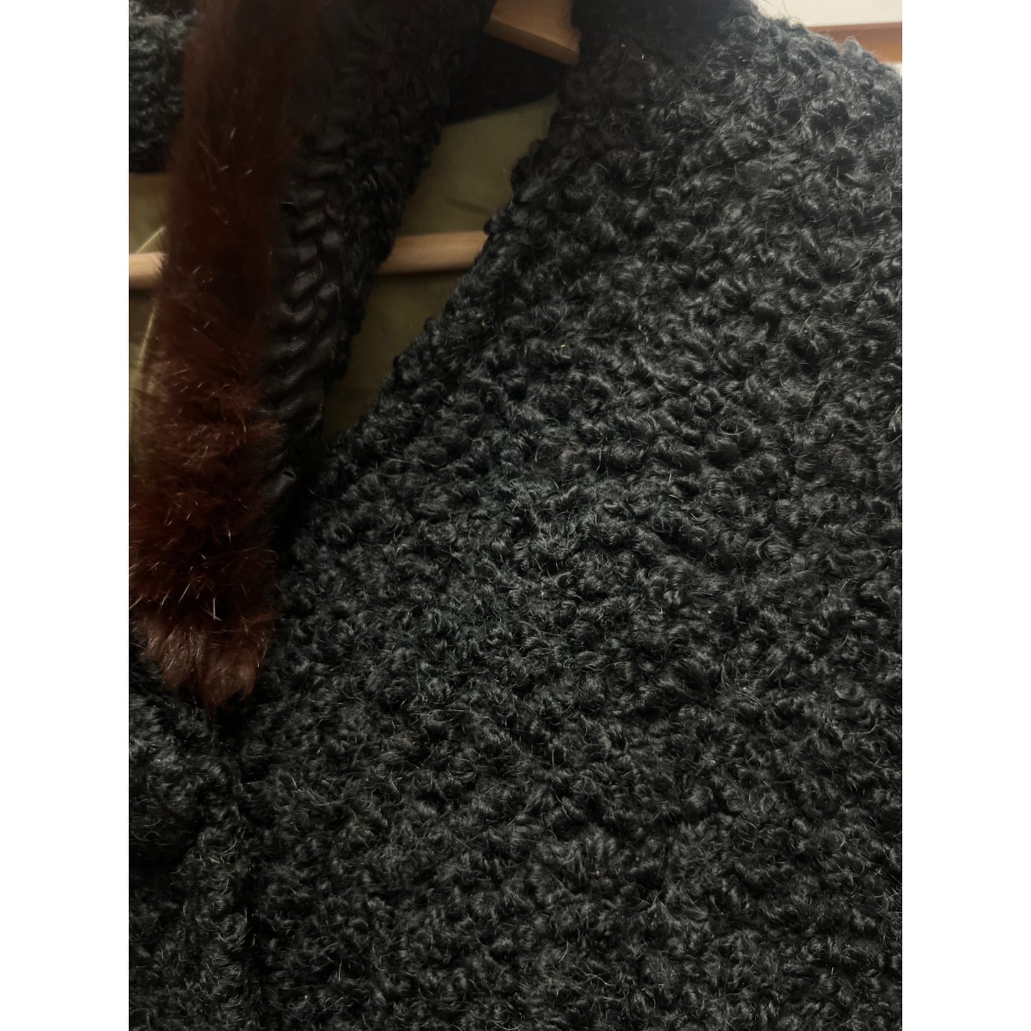 Unbranded Vintage 50's Persian Lambwool Teddy Overcoat with Fur Collar
