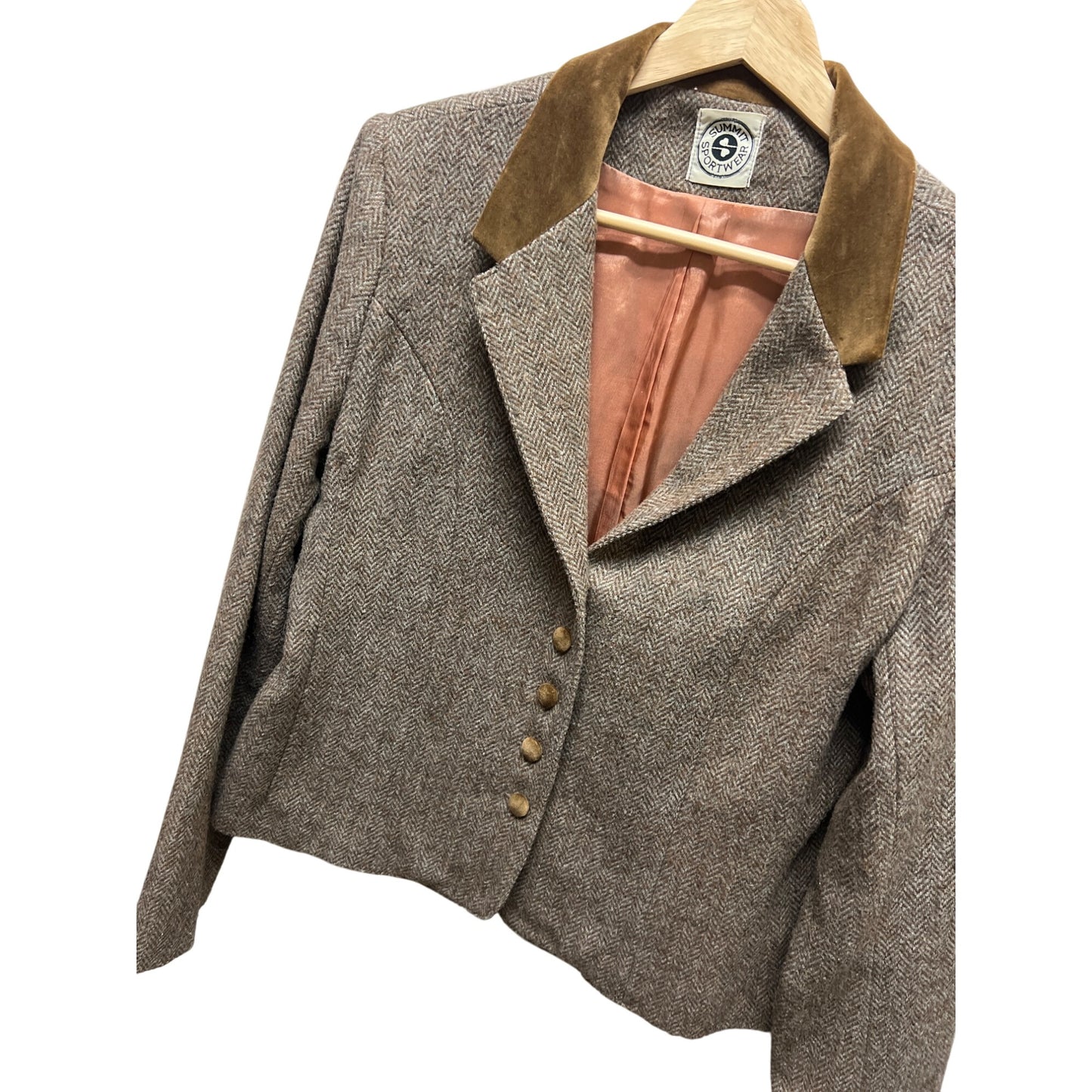 Summit Sportswear Vintage 70's Brown Tweed Equestrian Blazer