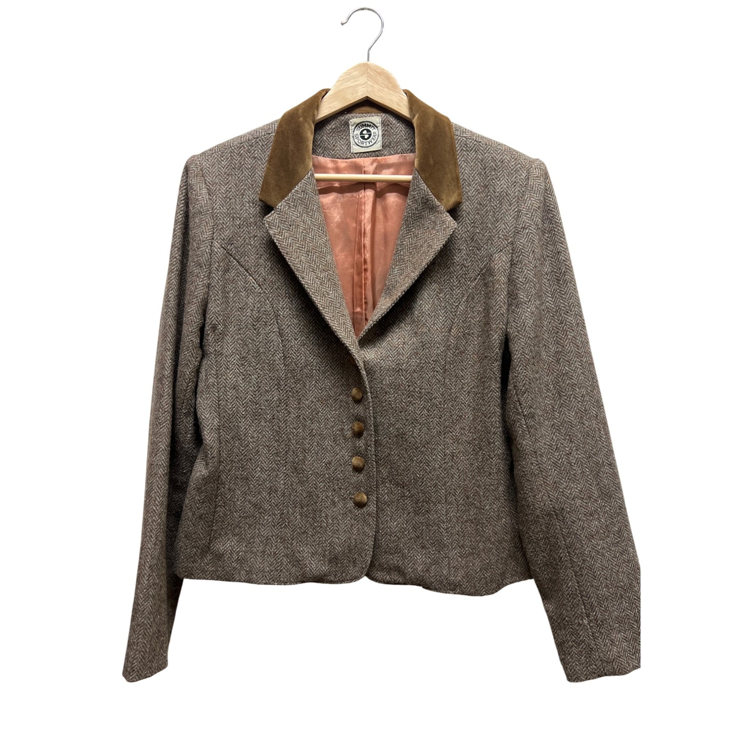 Summit Sportswear Vintage 70's Brown Tweed Equestrian Blazer