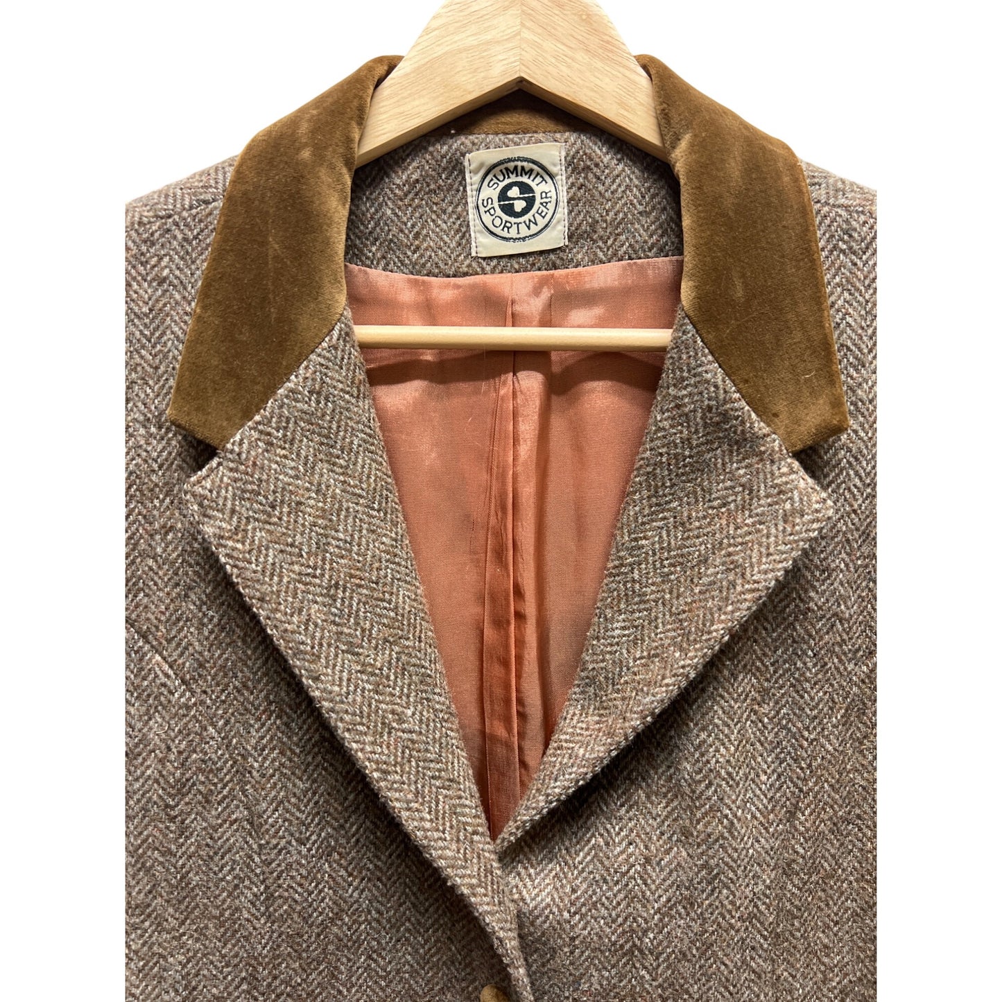 Summit Sportswear Vintage 70's Brown Tweed Equestrian Blazer