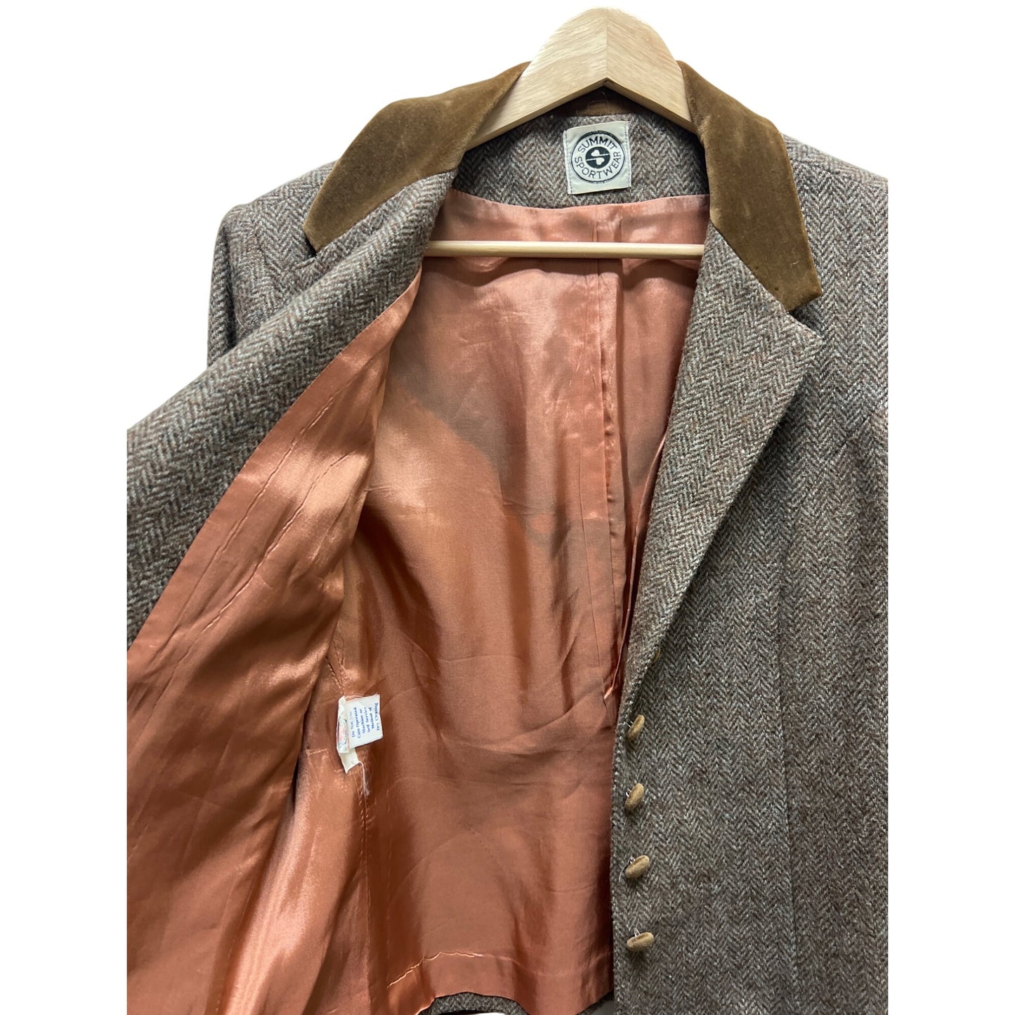 Summit Sportswear Vintage 70's Brown Tweed Equestrian Blazer