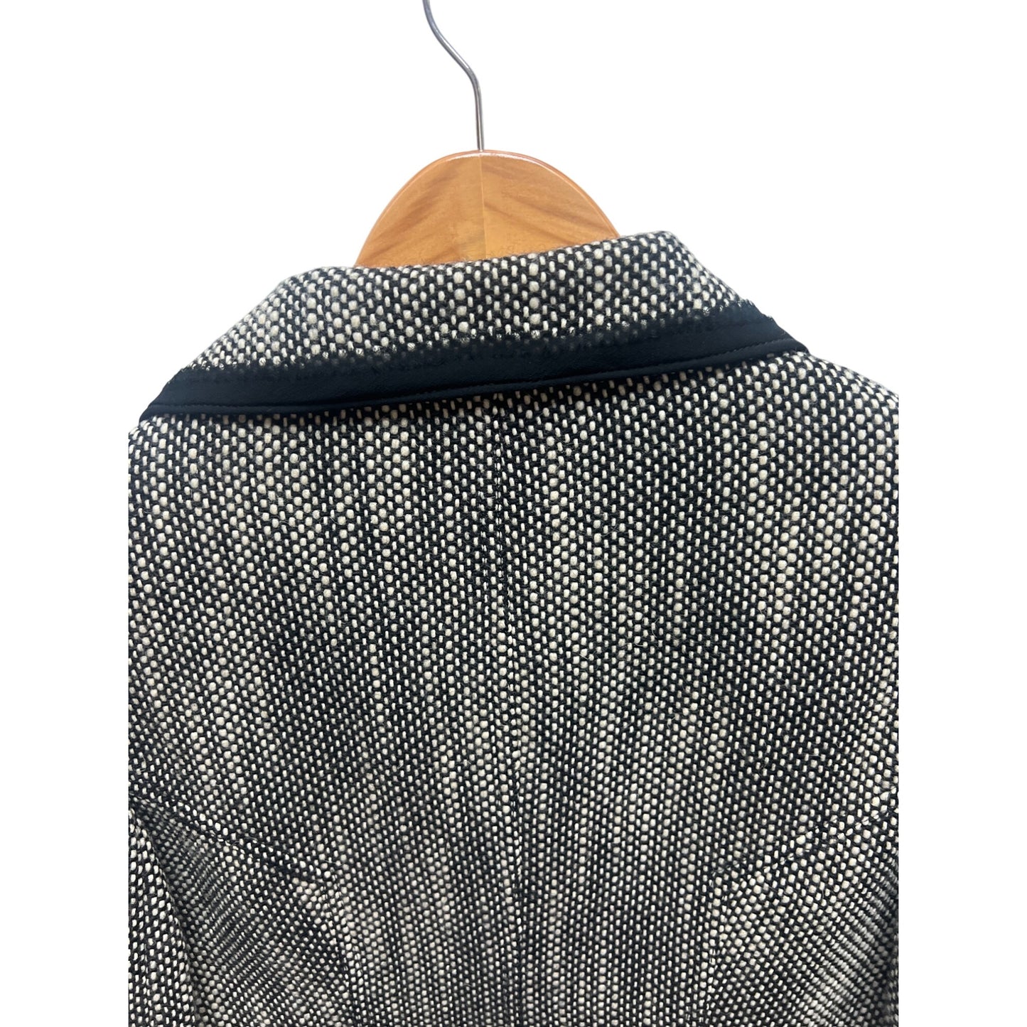 The Limited Black and Gray Tweed Floral Applique Tweed Wool Blend Blazer