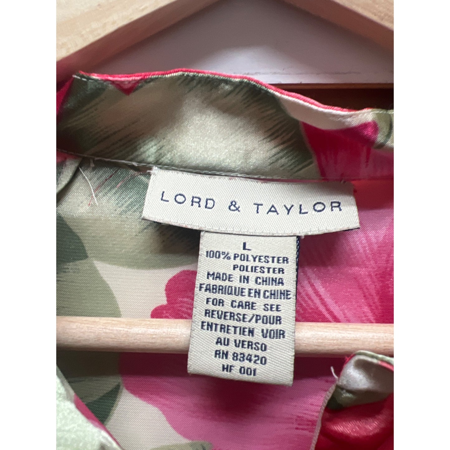 Lord & Taylor Long Floral Zip Satin Mrs Roper House Dress