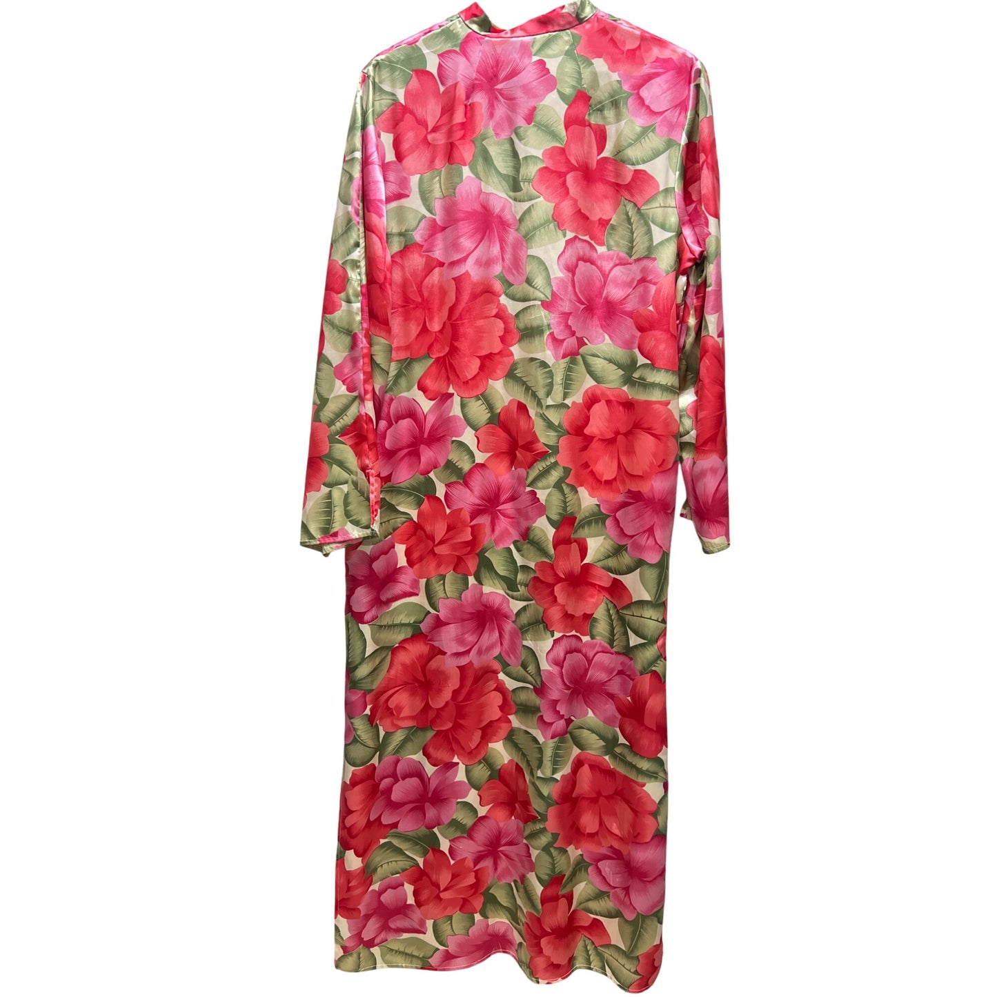 Lord & Taylor Long Floral Zip Satin Mrs Roper House Dress