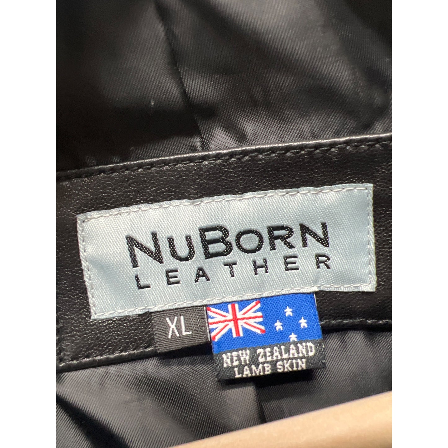 NuBorn New Zealand Black Quilted Lambskin Leather Moto Jacket