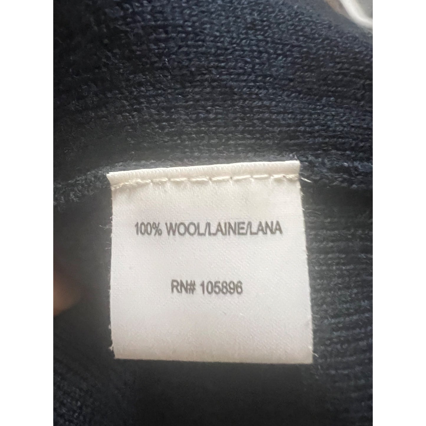 Worth New York Navy Wool Cropped Collared Cardigan Sweater