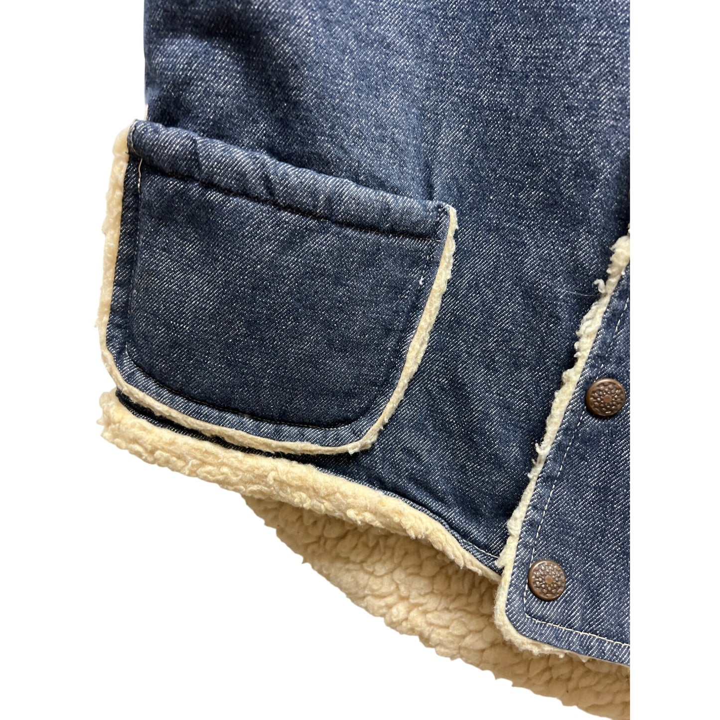 Weathercaster Vintage 70's Denim Sherpa Lined Western Vest