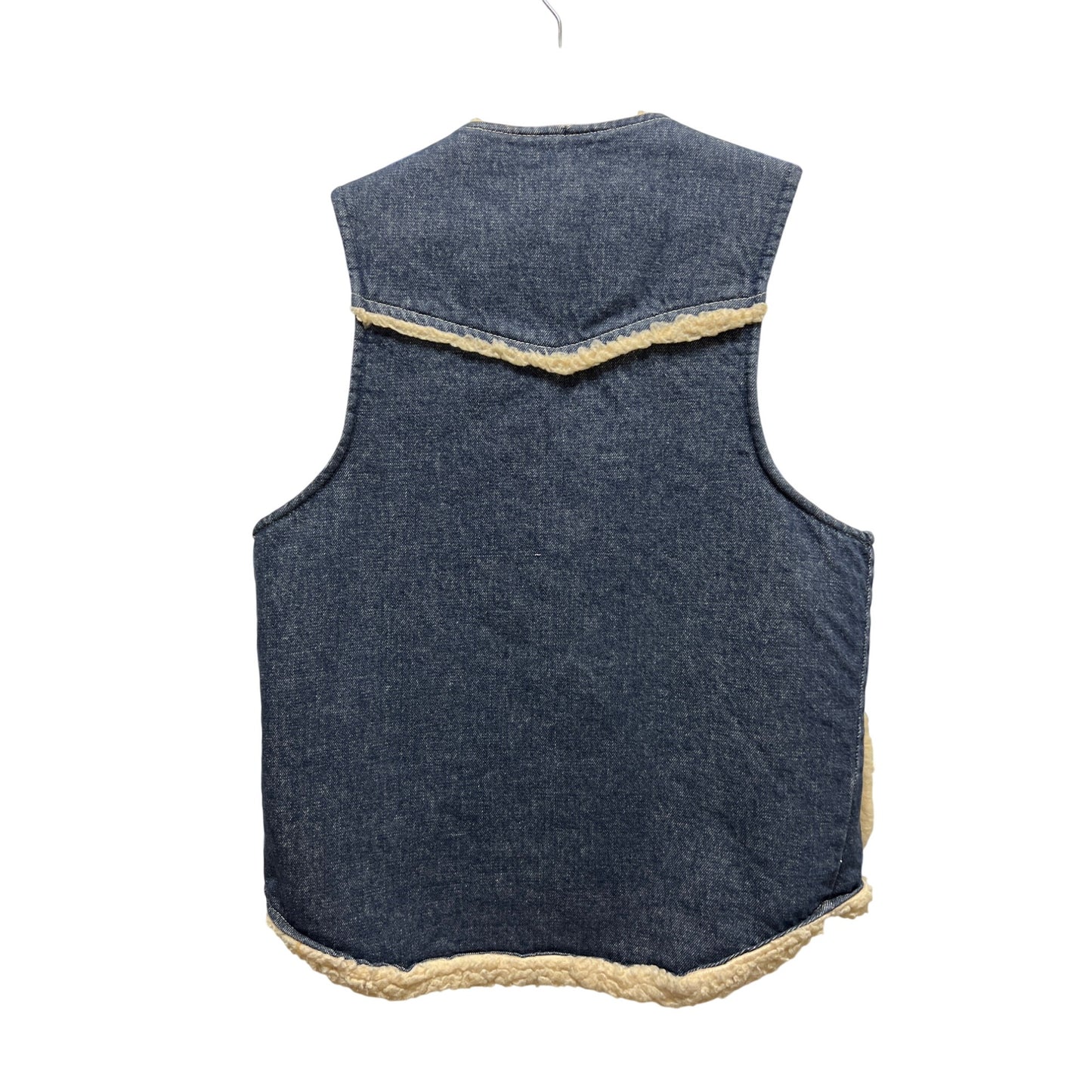 Weathercaster Vintage 70's Denim Sherpa Lined Western Vest