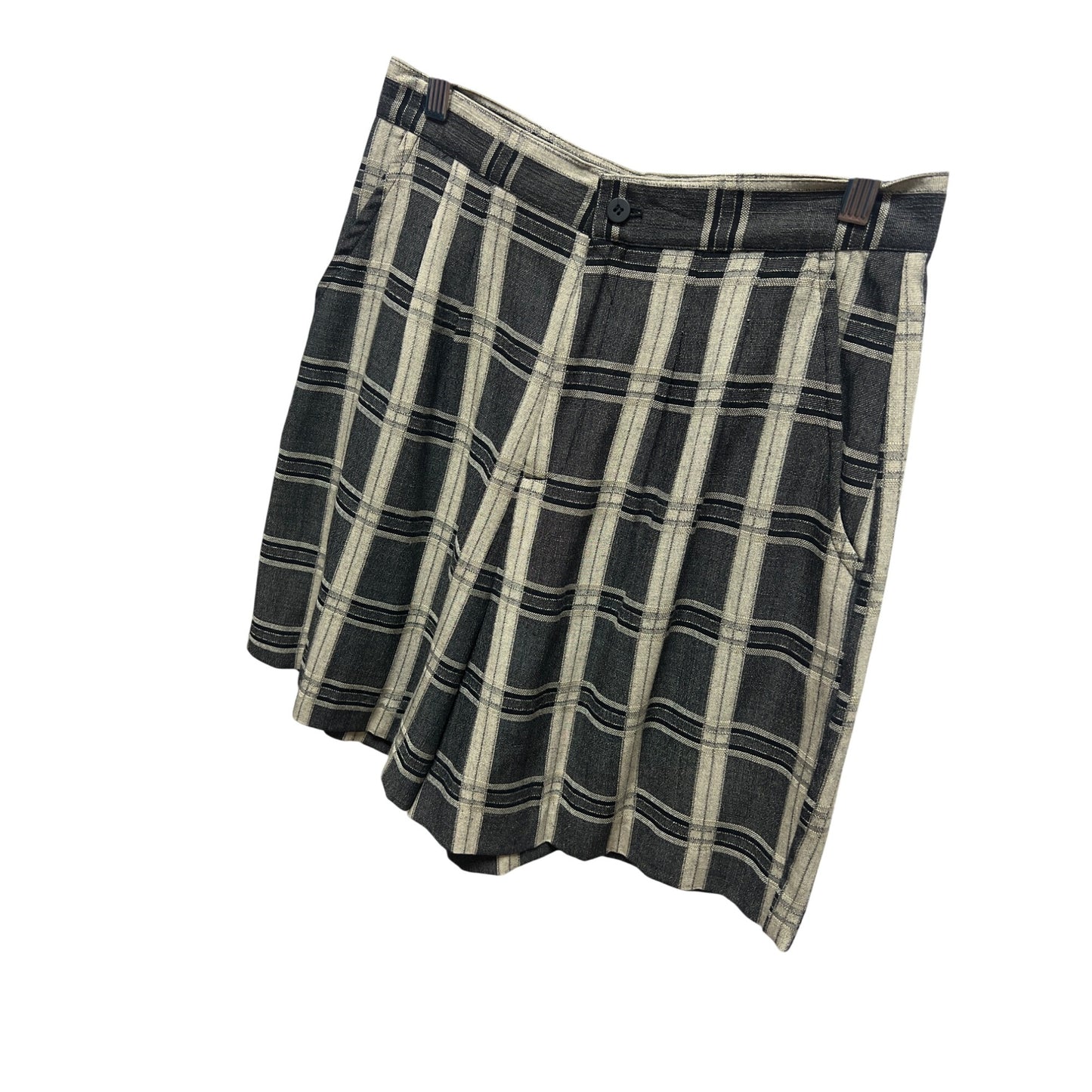 Saks Fifth Avenue Vintage 90's Black and Tan Plaid Bermuda Shorts