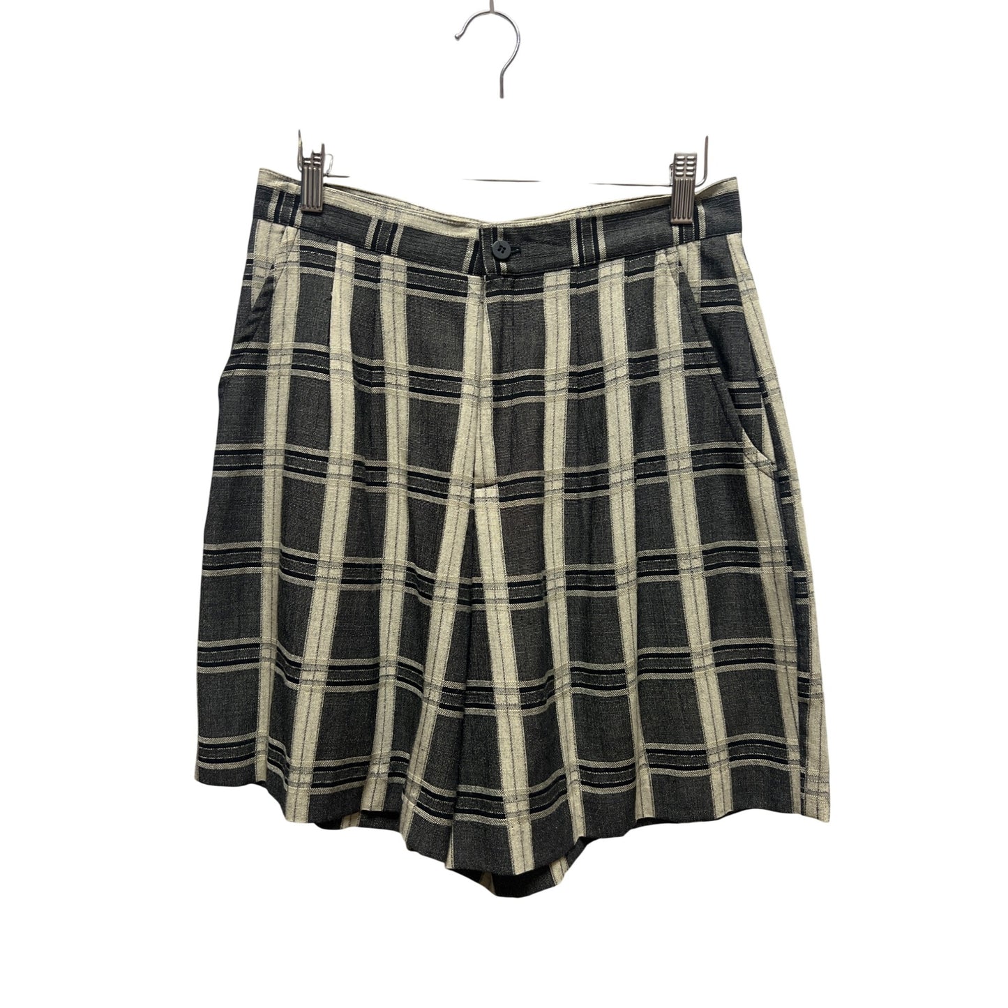 Saks Fifth Avenue Vintage 90's Black and Tan Plaid Bermuda Shorts