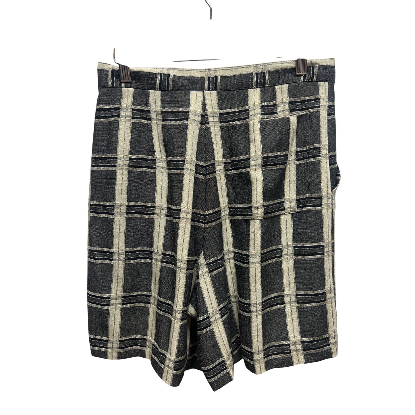 Saks Fifth Avenue Vintage 90's Black and Tan Plaid Bermuda Shorts