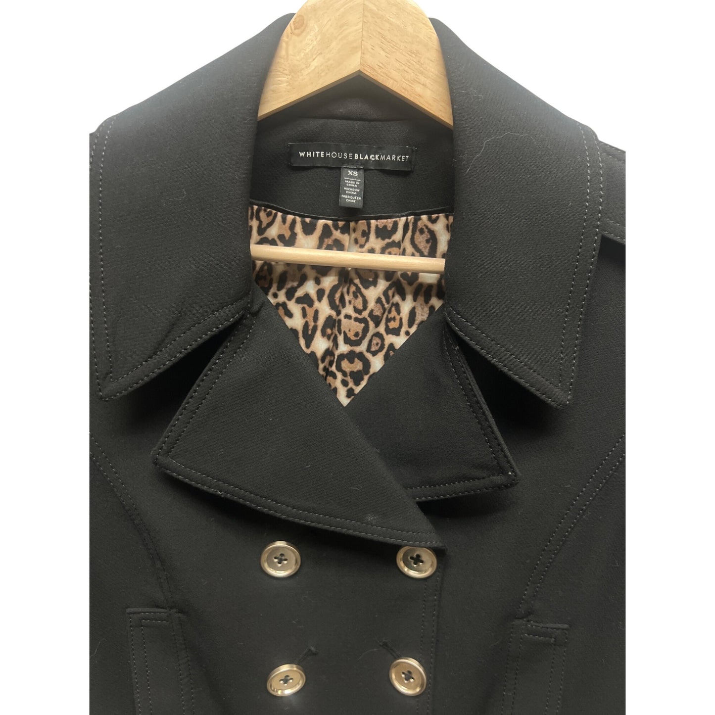 White House Black Market Black Cropped Moto Blazer