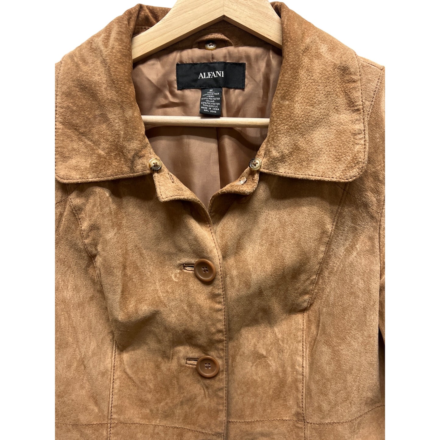 Alfani Vintage 90's Tan Suede Blazer Jacket